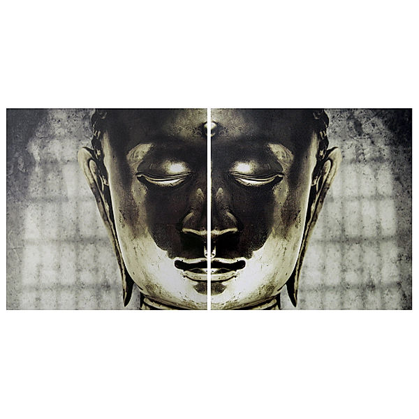 Dekobilder 2er-Set CANVAS Buddha, je 60x60x3 cm