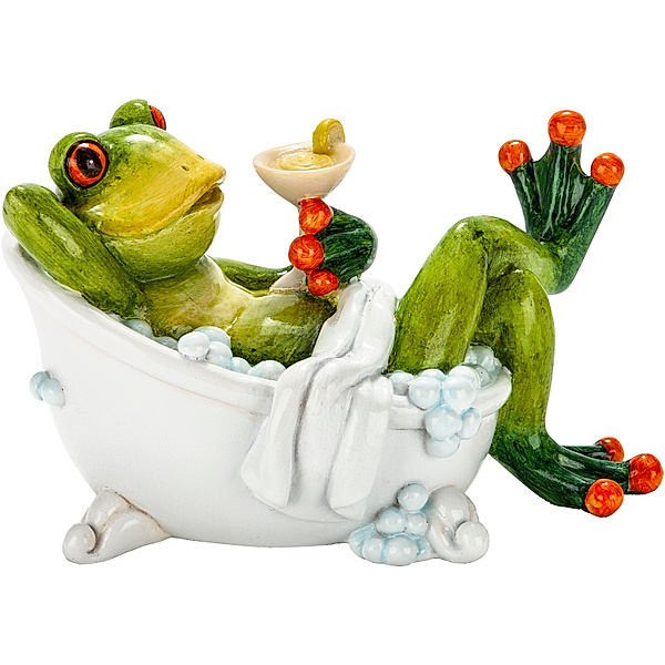 Dekofigur Frosch in Badewanne