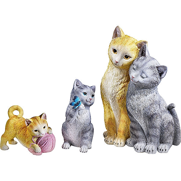 Dekofiguren Katzenfamilie 3er-Set