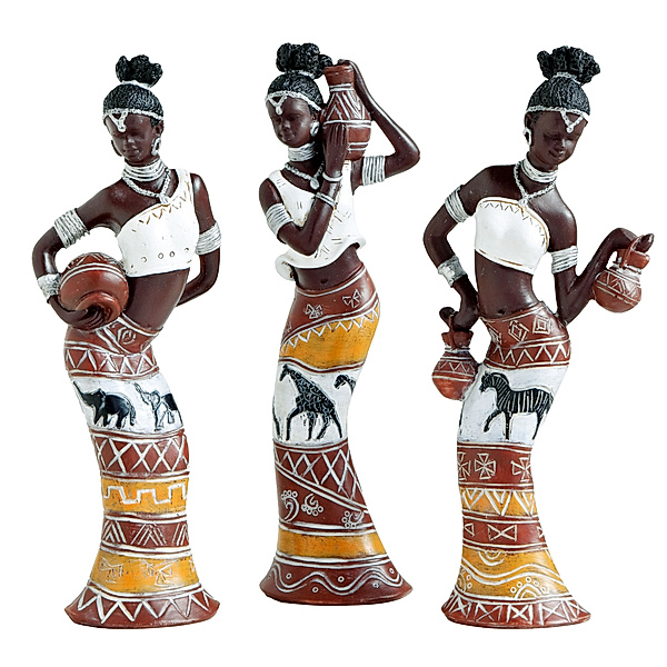 Dekofiguren Lady Afrika, 3er-Set