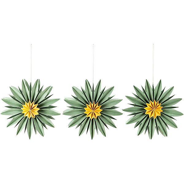 Dekohänger Blumengruss aus Papier, 3er-Set (Farbe: grün)