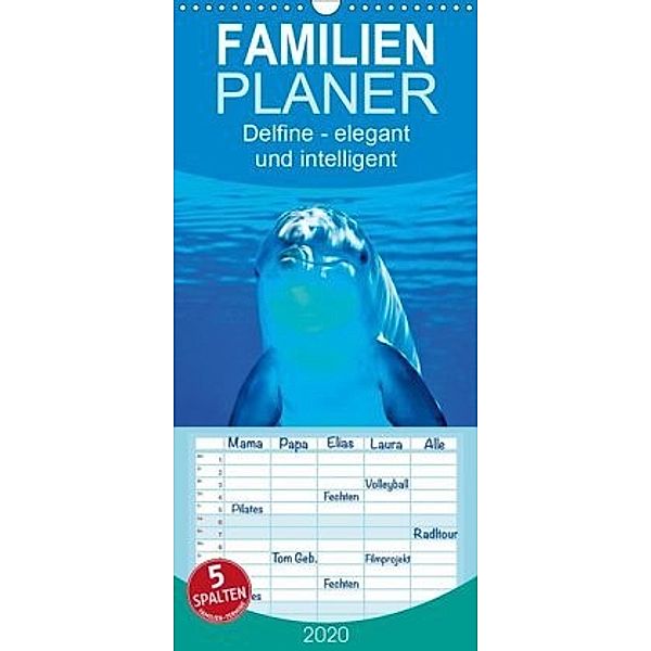 Delfine - elegant und intelligent - Familienplaner hoch (Wandkalender 2020 , 21 cm x 45 cm, hoch), Peter Roder