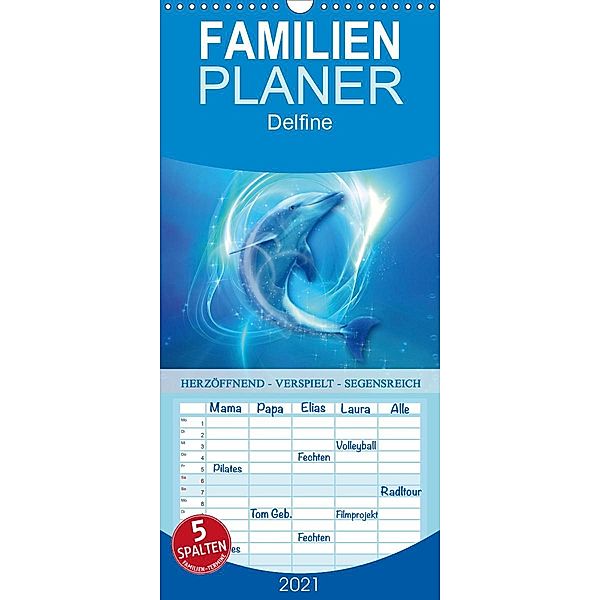 Delfine - Kalender - Familienplaner hoch (Wandkalender 2021 , 21 cm x 45 cm, hoch), Gaby Shayana Hoffmann