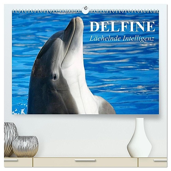 Delfine - Lächelnde Intelligenz (hochwertiger Premium Wandkalender 2024 DIN A2 quer), Kunstdruck in Hochglanz, Elisabeth Stanzer
