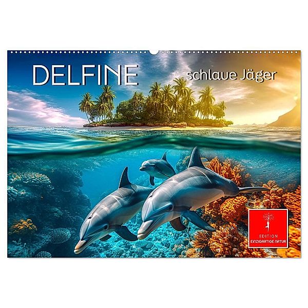 Delfine - schlaue Jäger (Wandkalender 2025 DIN A2 quer), CALVENDO Monatskalender, Calvendo, Peter Roder