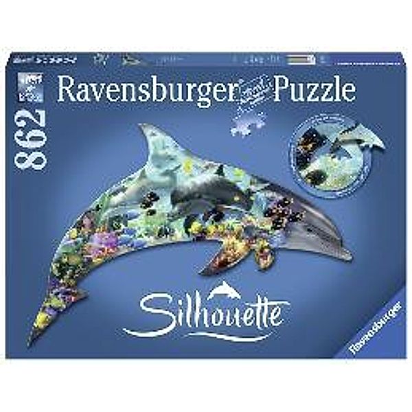 Delfinwelt. Silhouette - Puzzle 862 Teile