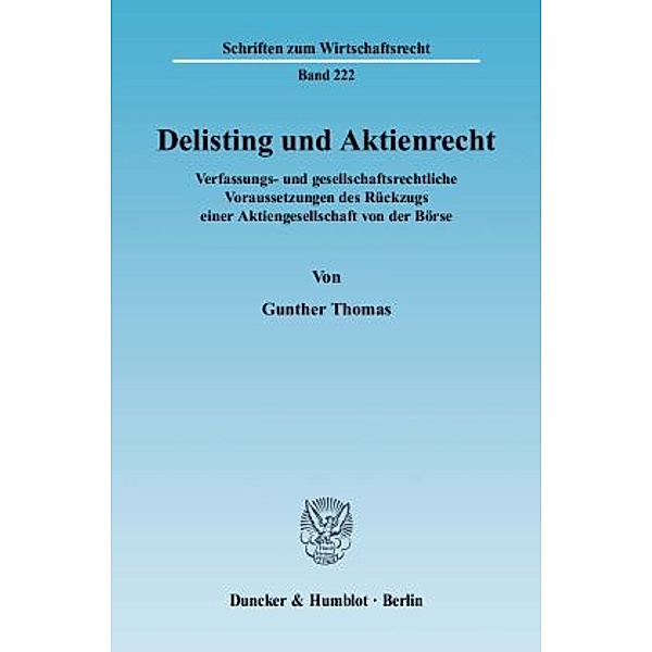 Delisting und Aktienrecht., Gunther Thomas