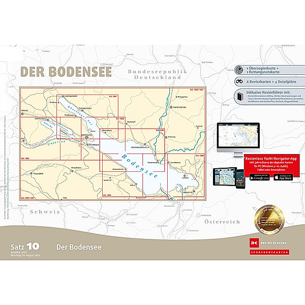 Delius Klasing-Sportbootkarten: Bodensee 2020, m. CD-ROM, Team Technology Engineering+ Marketing GmbH Dr. Dirk Blume, Nautik Net Petra Blume