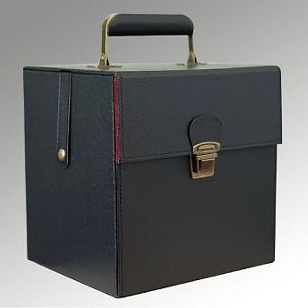 Deluxe Schallplattenkoffer für 7inch Vinyl - schwarz Retro Style, Schallplatten Koffer, Vinyl Record Carry Cases