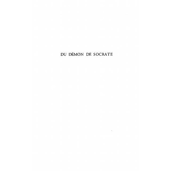 DEMON (DU) DE SOCRATE / Hors-collection, Francisque Lelut Louis
