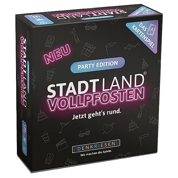 D&R DENKRIESEN Denkriesen - Stadt Land Vollpfosten® - Das Kartenspiel - Party Edition Jetzt geht's rund (Spiel)