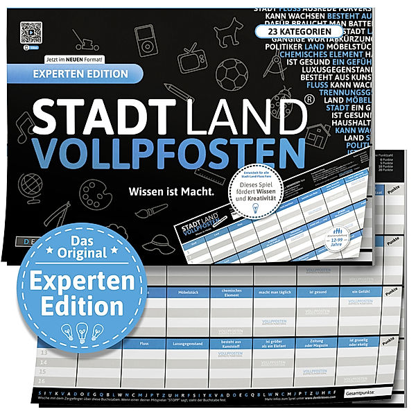 D&R DENKRIESEN Denkriesen - Stadt Land Vollpfosten® Experten Edition - Wissen ist Macht. (Spiel)