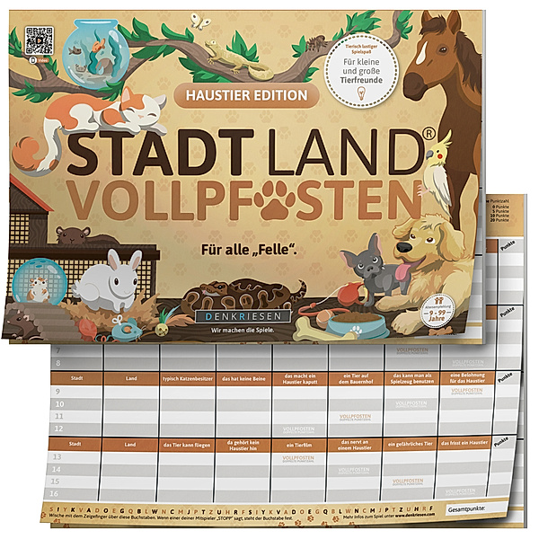 D&R DENKRIESEN Denkriesen - Stadt Land Vollpfosten® Haustier Edition - Für alle Felle. (Kinderspiel)