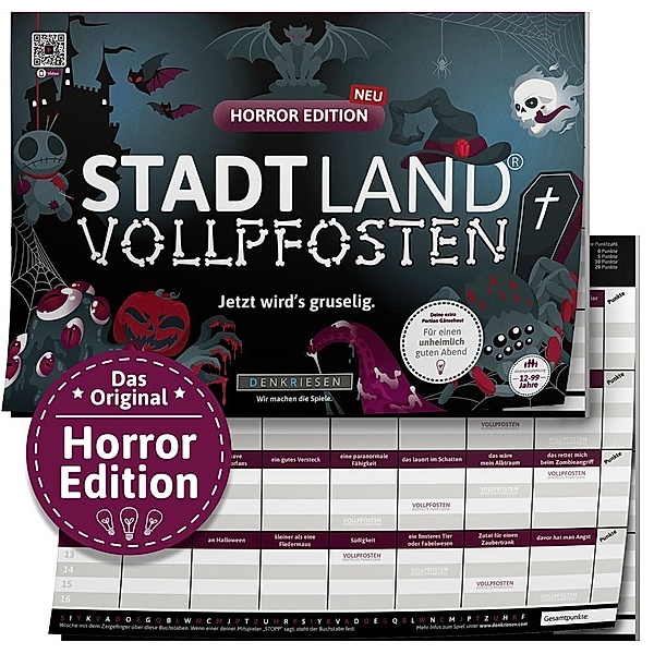 D&R DENKRIESEN Denkriesen - Stadt Land Vollpfosten® Horror Edition - Jetzt wird's gruselig. (Spiel)