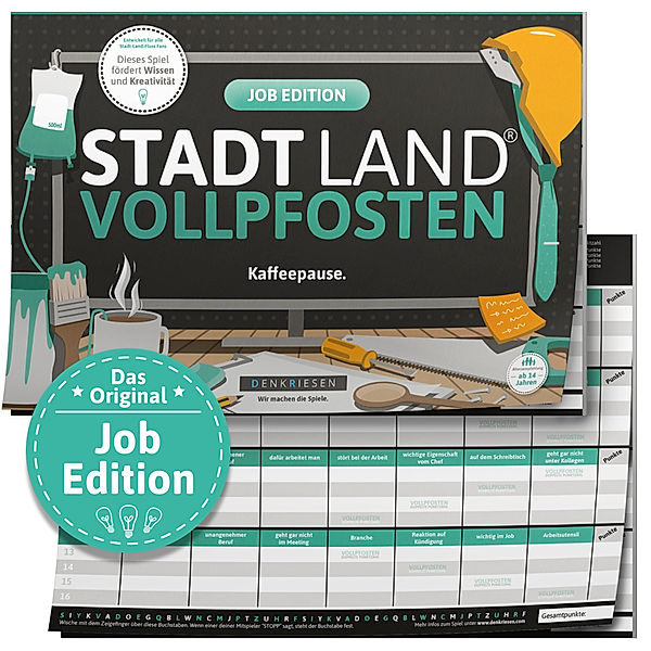 D&R DENKRIESEN Denkriesen - Stadt Land Vollpfosten® - Job Edition - Kaffeepause. (Spiel), Ricardo Barreto, Denis Görz