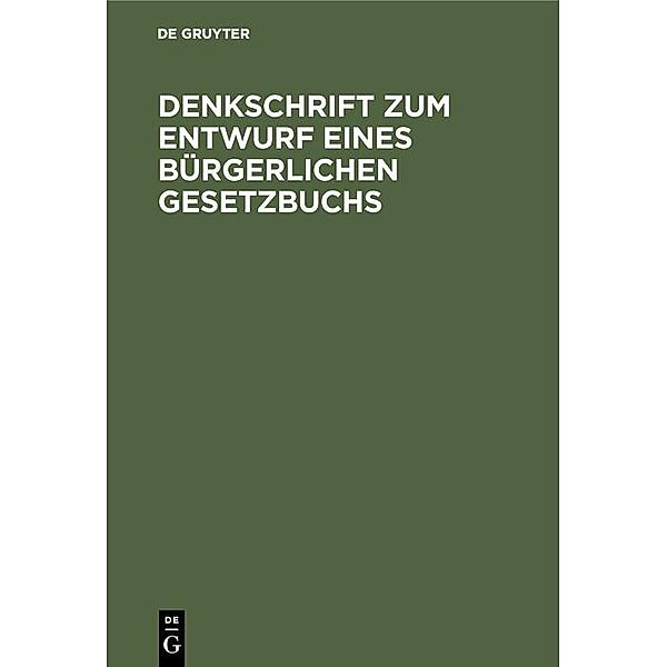 Denkschrift zum Entwurf eines Bürgerlichen Gesetzbuchs