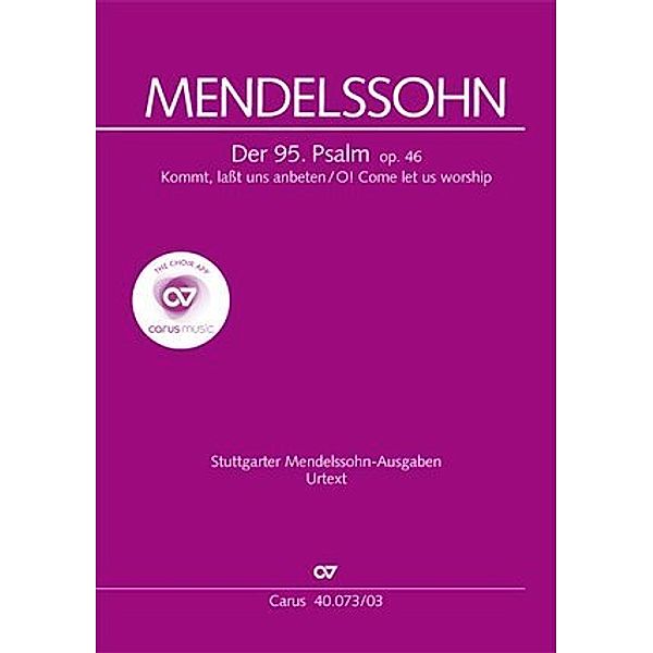 Der 95. Psalm op.46, Klavierauszug, Felix Mendelssohn Bartholdy
