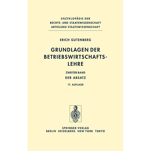 Der Absatz, Erich Gutenberg