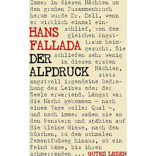 Der Alpdruck, Hans Fallada