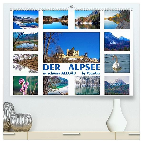 Der Alpsee im schönen Allgäu (hochwertiger Premium Wandkalender 2024 DIN A2 quer), Kunstdruck in Hochglanz, VogtArt