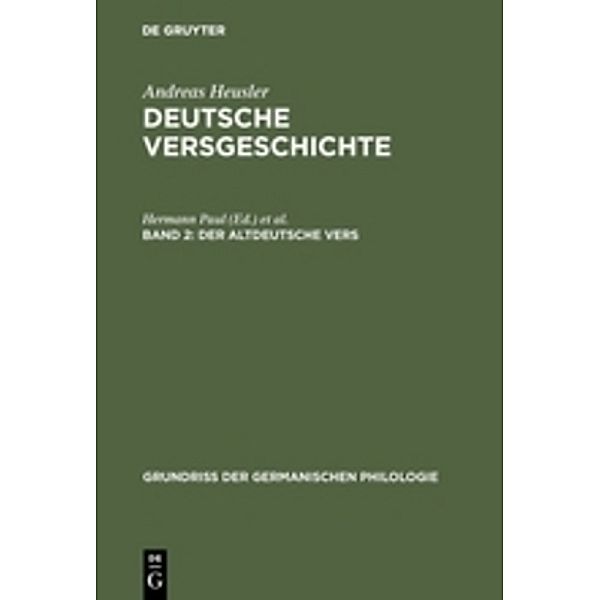 Der altdeutsche Vers, Andreas Heusler