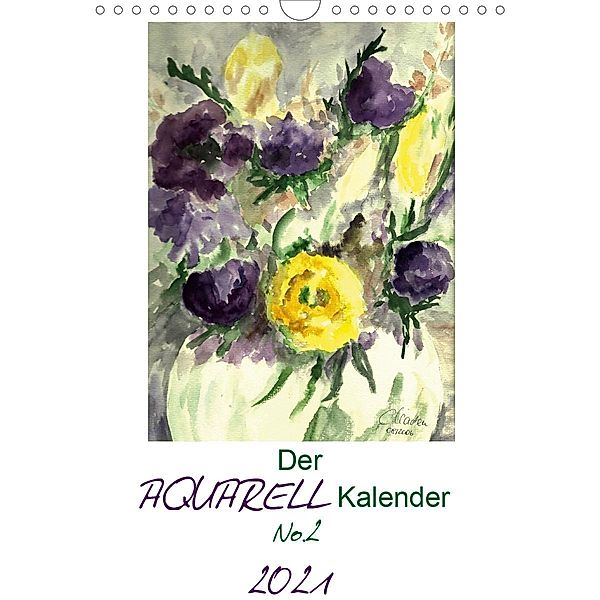 Der Aquarell-Kalender No.2 (Wandkalender 2021 DIN A4 hoch), Cathrin Kaden