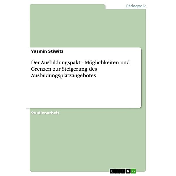 Der Ausbildungspakt - Möglichkeiten und Grenzen zur Steigerung des Ausbildungsplatzangebotes, Yasmin Stiwitz