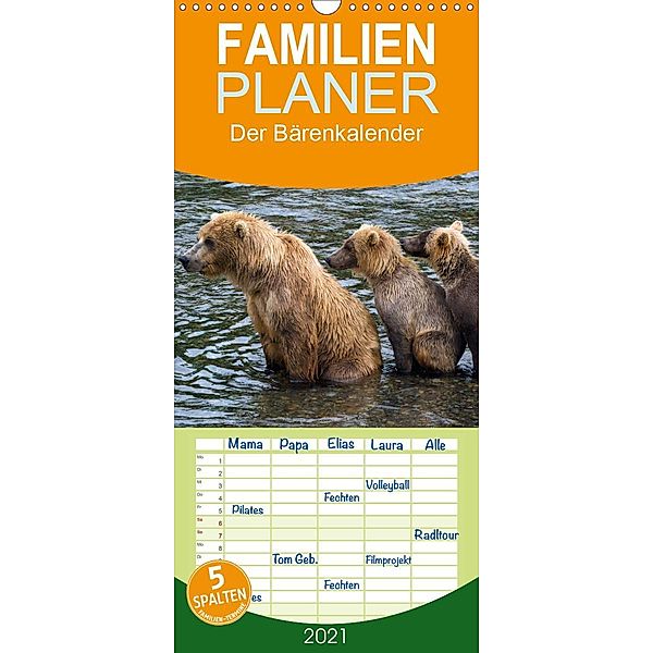 Der Bärenkalender - Familienplaner hoch (Wandkalender 2021 , 21 cm x 45 cm, hoch), Max Steinwald