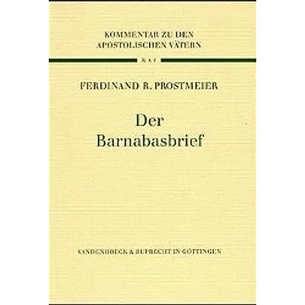 Der Barnabasbrief, Ferdinand R. Prostmeier