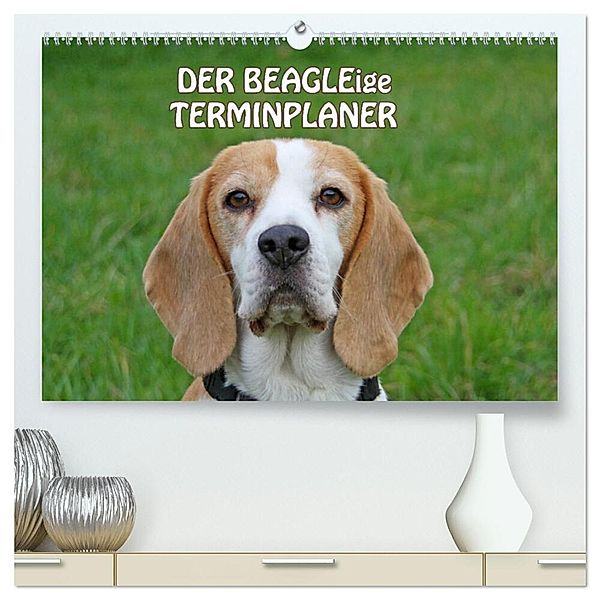 DER BEAGLEige TERMINPLANER (hochwertiger Premium Wandkalender 2024 DIN A2 quer), Kunstdruck in Hochglanz, Antje Lindert-Rottke