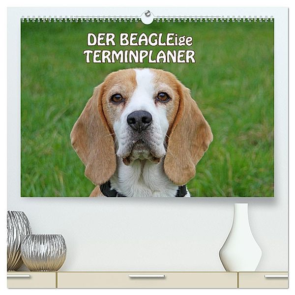 DER BEAGLEige TERMINPLANER (hochwertiger Premium Wandkalender 2025 DIN A2 quer), Kunstdruck in Hochglanz, Calvendo, Antje Lindert-Rottke