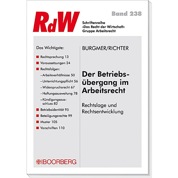 Der Betriebsübergang im Arbeitsrecht, Christoph Burgmer, Stefan Richter