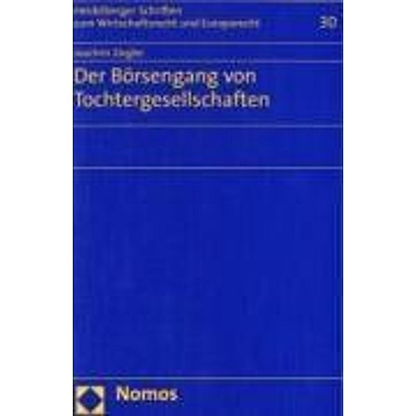 Der Börsengang von Tochtergesellschaften, Joachim Ziegler