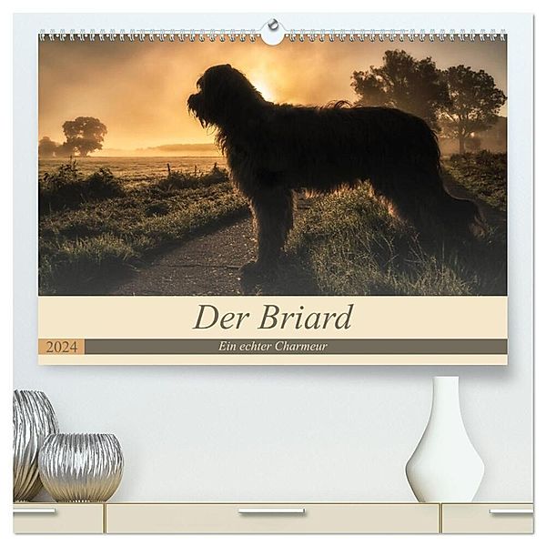 Der Briard 2024 - Ein echter Charmeur (hochwertiger Premium Wandkalender 2024 DIN A2 quer), Kunstdruck in Hochglanz, Sonja Tessen