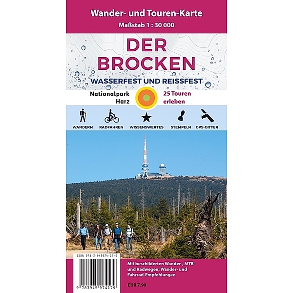 Der Brocken, Wander- und Mountainbike-Karte, Bernhard Spachmüller