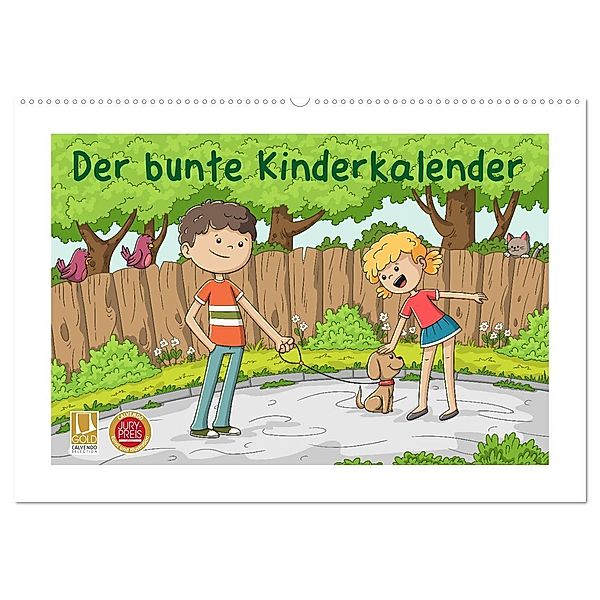 Der bunte Kinderkalender (Wandkalender 2024 DIN A2 quer), CALVENDO Monatskalender, Gabi Wolf