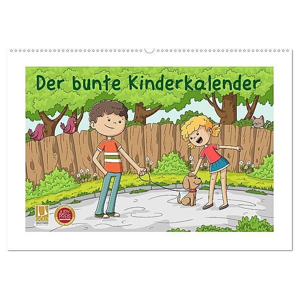 Der bunte Kinderkalender (Wandkalender 2025 DIN A2 quer), CALVENDO Monatskalender, Calvendo, Gabi Wolf