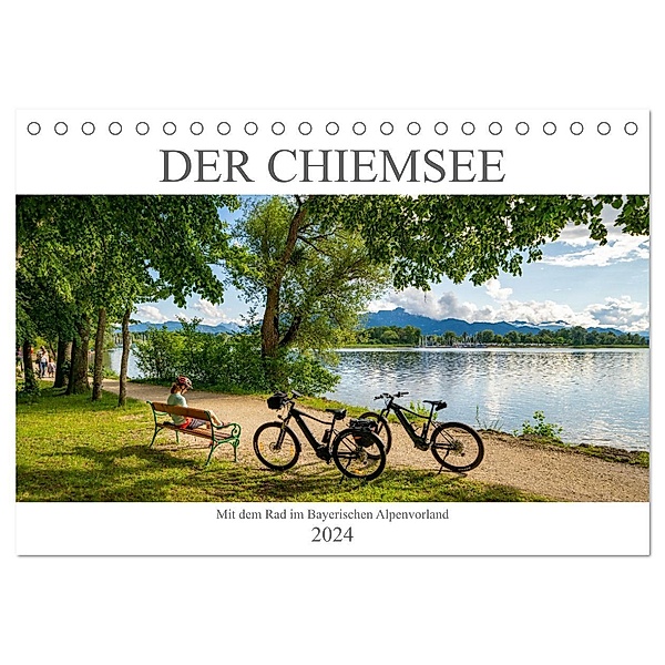 Der Chiemsee - Mit dem Rad im Bayerischen Alpenvorland (Tischkalender 2024 DIN A5 quer), CALVENDO Monatskalender, Dirk Meutzner
