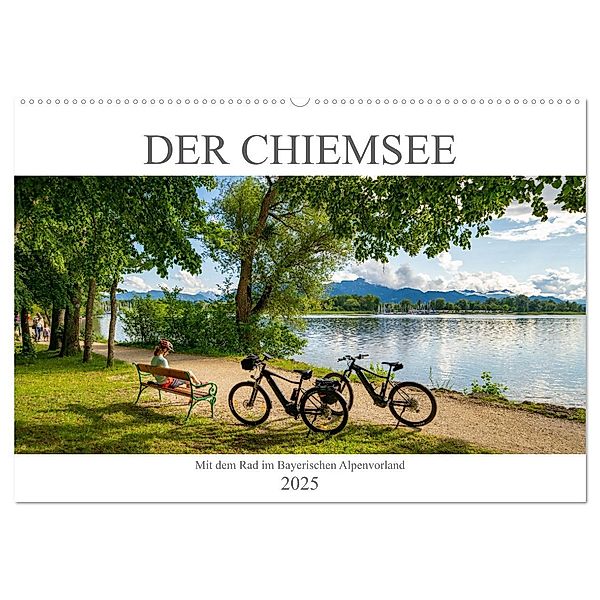Der Chiemsee - Mit dem Rad im Bayerischen Alpenvorland (Wandkalender 2025 DIN A2 quer), CALVENDO Monatskalender, Calvendo, Dirk Meutzner