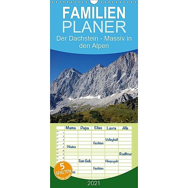 Der Dachstein - Massiv in den Alpen - Familienplaner hoch (Wandkalender 2021 , 21 cm x 45 cm, hoch), ChriSpa