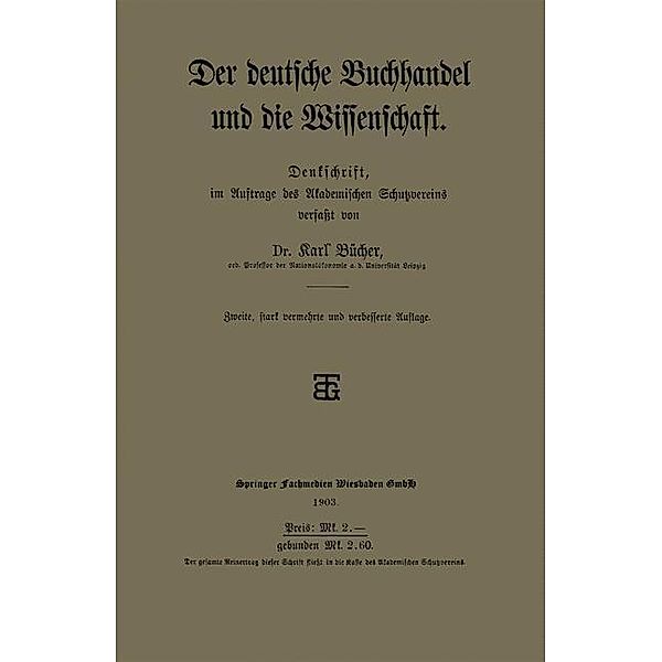 Der deutsche Buchhandel und die Wissenschaft, Karl Bücher