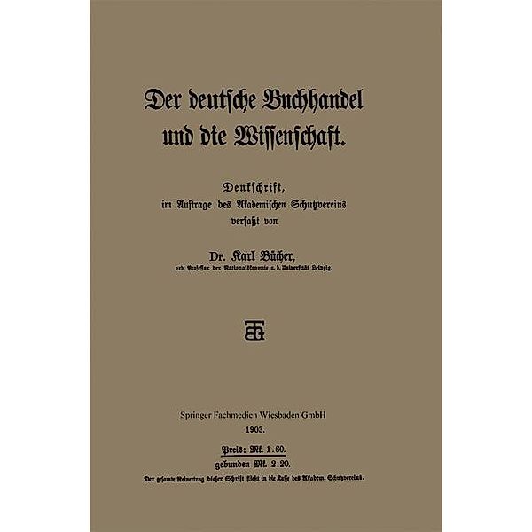 Der deutsche Buchhandel und die Wissenschaft, Karl Bücher