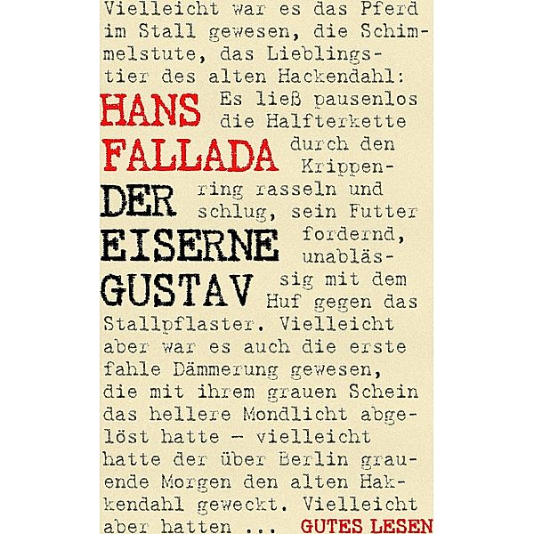 Der eiserne Gustav, Hans Fallada