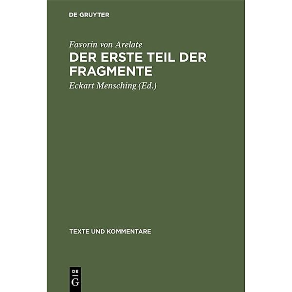 Der erste Teil der Fragmente, Favorin von Arelate