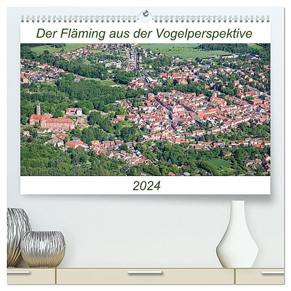 Der Fläming aus der Vogelperspektive (hochwertiger Premium Wandkalender 2024 DIN A2 quer), Kunstdruck in Hochglanz, Mario Hagen