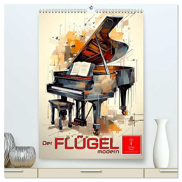 Der Flügel modern (hochwertiger Premium Wandkalender 2024 DIN A2 hoch), Kunstdruck in Hochglanz, Peter Roder