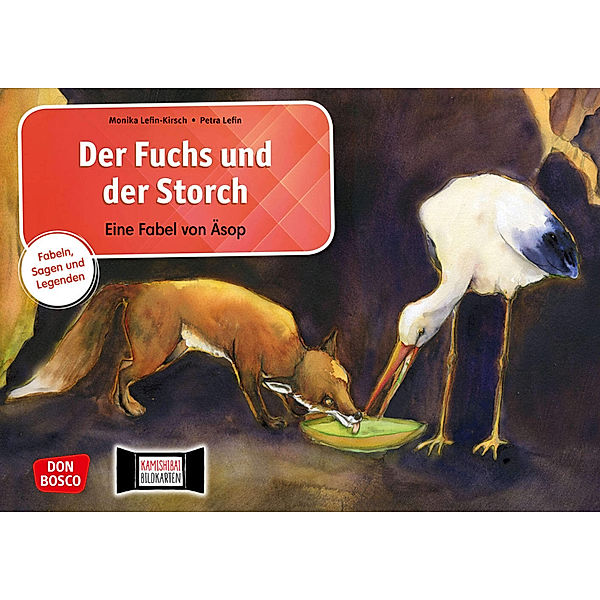 Der Fuchs und der Storch. Eine Fabel von Äsop. Kamishibai Bildkartenset., Monika Lefin-Kirsch