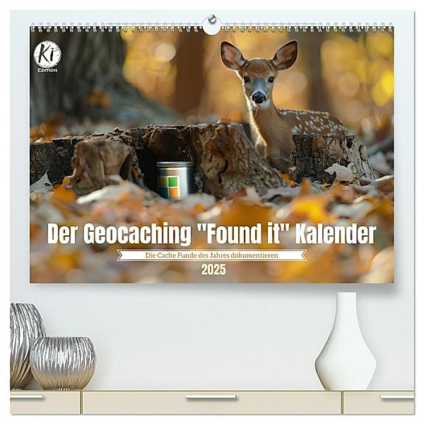 Der Geocaching Found it Kalender (hochwertiger Premium Wandkalender 2025 DIN A2 quer), Kunstdruck in Hochglanz, Calvendo, Kerstin Waurick