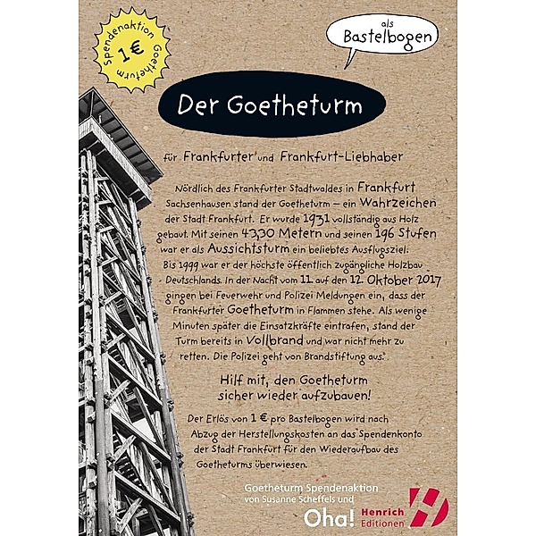 Der Goetheturm als Bastelbogen, Susanne Scheffels