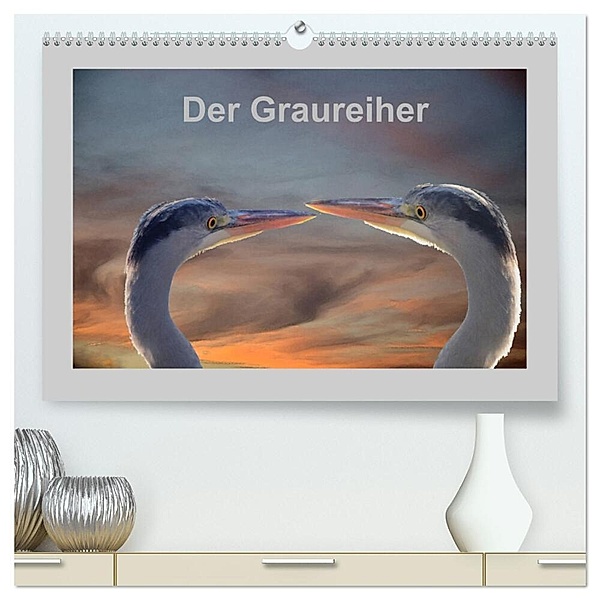 Der Graureiher (hochwertiger Premium Wandkalender 2024 DIN A2 quer), Kunstdruck in Hochglanz, Rufotos